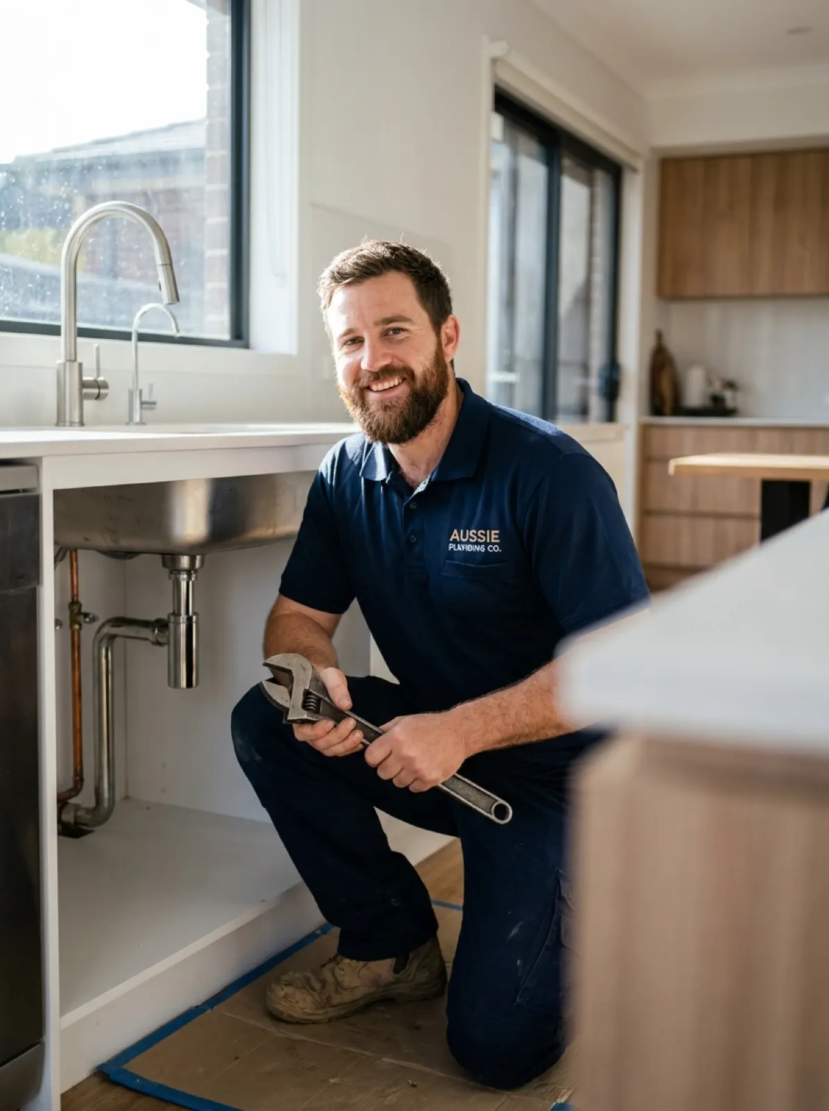 Plumber at work